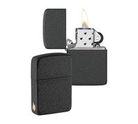 ZIPPO - Modèle Flamme Zippo - Replica 1941 Black Crackle - Laser Engrave - Briquet Coupe-Vent, Rechargeable, dans Une boîte Cadeau de Haute qualité