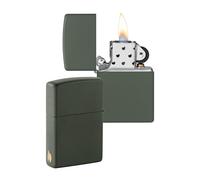 Zippo Briquet Tempête - Design Flamme - Vert Mat - Rechargeable - Réutilisable - Design Coupe-Vent - Coffret Cadeau Fabriqué aux États-Unis - Exclusivité Amazon