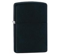 Zippo - Briquet tempête, design média, noir mat avec chrome, modèle de base, rechargeable, réutilisable, design coupe-vent, boîte cadeau, fabriqué aux États-Unis