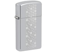 Zippo - Briquet tempête, Design nid d'abeille, Chrome Haute Brillance, Gravure Laser Fancy Fill à Effet 3D, Rechargeable, réutilisable, Coupe-Vent, boîte Cadeau, fabriqué aux États-Unis