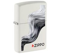 Zippo Briquet tempête - Design Tourbillon - Blanc Mat - Image colorée - Rechargeable - Réutilisable - Design Coupe-Vent - Boîte Cadeau - Fabriqué aux États-Unis