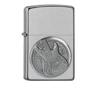 Zippo Briquet tempête E-Guitar, guitare électrique, Street Chrome, emblème, rechargeable, réutilisable, design coupe-vent, boîte cadeau, fabriqué aux États-Unis