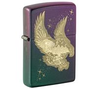 Zippo Briquet Tempête - Eagle Model - Finition Violet Iridescent avec Gravure Laser - Rechargeable - Réutilisable - Design Coupe-Vent - Coffret Cadeau Fabriqué aux États-Unis