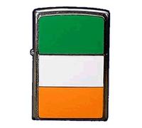 Zippo - Briquet tempête, emblème Drapeau de l'Irlande, Chrome brossé, Rechargeable, réutilisable, Design Coupe-Vent, boîte Cadeau, fabriqué aux États-Unis