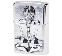 Zippo Briquet tempête NR. 200 (2002548) Emblème Fille agenouillée Chrome brossé