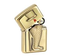 Briquet zippo golden emblem-high heels brass brushed limited edition