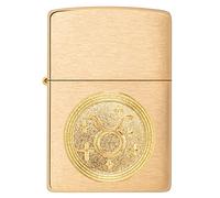 Zippo Briquet Tempête - Emblème Taureau, Zodiaque - Finition Laiton Brossé - Rechargeable - Réutilisable - Design Coupe-Vent - Coffret Cadeau Fabriqué aux États-Unis - Exclusivité Amazon