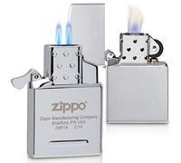 Zippo Briquet Tempête - Finition Chrome Brossé - Coffret Cadeau avec Insert Butane Double Flamme - Rechargeable - Réutilisable - Design Coupe-Vent - Coffret Cadeau - Fabriqué aux États-Unis