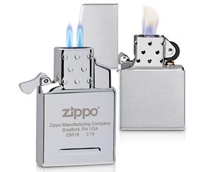 Zippo Briquet Tempête - Finition Chrome Brossé - Coffret Cadeau avec Insert Butane Double Flamme - Rechargeable - Réutilisable - Design Coupe-Vent - Coffret Cadeau - Fabriqué aux États-Unis