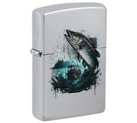 Zippo 60007022 Briquet bateau avec poisson - Pêcheur bateau de pêche essence