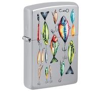 Zippo Briquet Tempête - Fishing Hooks Design - Rechargeable - Coffret Cadeau - Métal - Fabriqué aux USA