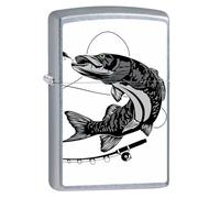 Zippo Briquet tempête Fishing, pêche, Street Chrome, image couleur, rechargeable, réutilisable, design coupe-vent, boîte cadeau, fabriqué aux États-Unis
