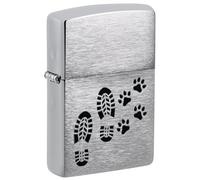 Zippo Briquet Tempête - Footprints Design - Rechargeable - Coffret Cadeau - Métal - Fabriqué aux USA
