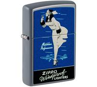 Zippo Briquet tempête Founder Set, thème du fondateur, gris uni, image couleur, rechargeable, réutilisable, design coupe-vent, boîte cadeau, fabriqué aux États-Unis