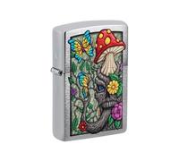 Zippo Briquet Tempête - L'étrange Nature - Chrome Brossé & Motif - Rechargeable, Garanti à Vie - Flamme Ajustable - Boîte Cadeau - Métal - Fabriqué aux USA, Unique