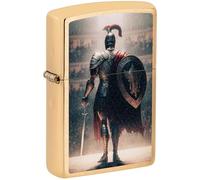 Zippo Briquet Tempête - Gladiator Design - Rechargeable - Coffret Cadeau - Métal - Fabriqué aux USA, Or