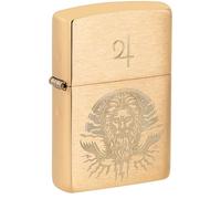Zippo Briquet tempête God Jupiter motif Dieu Jupiter, laiton brossé, gravure laser, rechargeable, réutilisable, design coupe-vent, boîte cadeau, fabriqué aux États-Unis