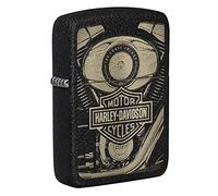 Zippo - Harley Davidson, Image Photo, 1941 Replica Black Crackle - Briquet tempête, Rechargeable, dans Un boîte Cadeau 49468 Taille Unique