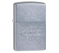 Zippo Briquet tempête Harley Davidson Stamped Street Chrome Rechargeable dans Un Coffret Cadeau de Haute qualité 60005394 Normal Argenté
