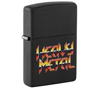 Zippo Briquet tempête Heavy Metal, noir mat, image couleur, rechargeable, réutilisable, design coupe-vent, boîte cadeau, fabriqué aux États-Unis
