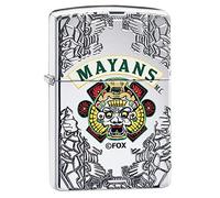 Zippo - Briquet tempête Inscription Mayans, Chrome Haute Brillance, Gravure Profonde Deep Carve, Impression colorée Color Image, Rechargeable, réutilisable, Coupe-Vent, boîte Cadeau, fabriqué aux USA