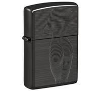 Zippo Briquet tempête Lady, Femme, Noir Poli, Image Photo, Rechargeable, réutilisable, Design Coupe-Vent, boîte Cadeau, fabriqué aux États-Unis