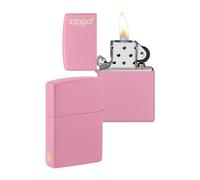 Zippo Briquet Tempête - Logo & Design Flamme - Rose Mat - Rechargeable - Réutilisable - Design Coupe-Vent - Coffret Cadeau Fabriqué aux États-Unis - Exclusivité Amazon