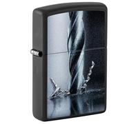 Zippo Briquet tempête Metal Drill, Foret à métaux, Noir Mat, imprimé texturé, Rechargeable, réutilisable, Design Coupe-Vent, boîte Cadeau, fabriqué aux États-Unis