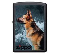ZIPPO - Berger Allemand, Color Image - Black Matte - Briquet tempête, Rechargeable, dans Un boîte Cadeau