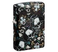 Zippo Briquet Tempête - Modèle Crâne Gothique - 540 Color, All Over, Multicolore - Rechargeable - Réutilisable - Design Coupe-Vent - Coffret Cadeau Fabriqué aux États-Unis