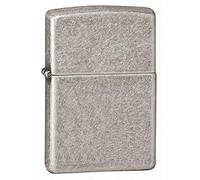 Zippo Briquet Tempête - Modèle de Base - Armor avec Finition Plaqué Argent Antique - Rechargeable - Réutilisable - Design Coupe-Vent - Coffret Cadeau Fabriqué aux États-Unis