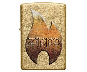 Zippo Briquet Tempête - Modèle Flamme Dorée - Laiton Poli avec Color Image - Rechargeable - Réutilisable - Design Coupe-Vent - Coffret Cadeau - Fabriqué aux États-Unis