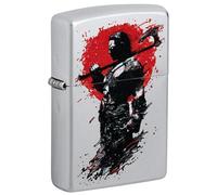 Zippo Windproof Lighter - Nordic Warrior Design Satin Chrome - Rechargeable à Vie - Boîte Cadeau - Construction métallique - Made in USA