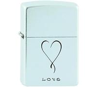 Zippo Briquet Tempête - Modèle Love - Finition Chrome Satiné avec Color Image - Rechargeable - Réutilisable - Design Coupe-Vent - Coffret Cadeau - Fabriqué aux États-Unis