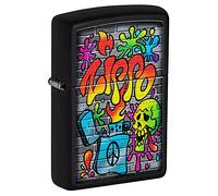 Zippo Classic Lighter Model 49605 - Zippo Street Art with Vibrant Color Graffiti Design - | Windproof | Metal Material - Black