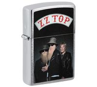 Zippo Briquet Tempête - Modèle ZZ Top - Finition Chrome Brossé avec Color Image - Rechargeable - Réutilisable - Design Coupe-Vent - Coffret Cadeau Fabriqué aux États-Unis