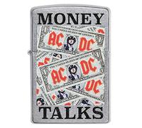 Zippo Briquet Tempête - Money Talks par AC/DC - Street Chrome avec Color Image - Rechargeable - Réutilisable - Design Coupe-Vent - Coffret Cadeau - Fabriqué aux États-Unis