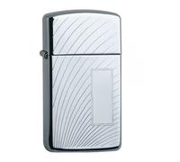 Zippo - Briquet Tempête Motif Arc Moteur Fin, Chromé Poli Miroir, Gravure Auto, Rechargeable, Réutilisable, Résistant Au Vent, Coffret Cadeau, Fabriqué Aux États-Unis