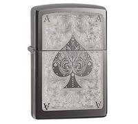 Zippo - Briquet Ace Filigree Black Ice - Tempête, Gravure laser, Rechargeable, Résistant au vent