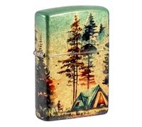 Zippo - Briquet Tempête Motif Camping, 540° Laiton Poli Au Tambour, Fusion, Rechargeable, Réutilisable, Résistant Au Vent, Coffret Cadeau, Fabriqué Aux États-Unis