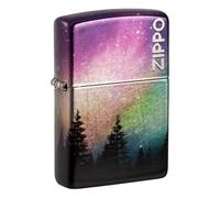 Zippo - Briquet Tempête Motif Ciel Coloré, 540° Chrome Vieilli, Impression Fusion, Rechargeable, Réutilisable, Coupe-Vent, Coffret Cadeau, Fabriqué Aux États-Unis