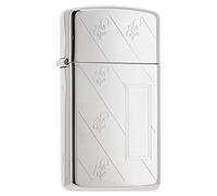 Zippo - Briquet tempête, motif diagonal, chrome haute brillance, gravure automatique, rechargeable, réutilisable, coupe-vent, boîte cadeau, fabriqué aux États-Unis