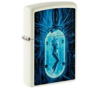 Zippo - Briquet Tempête Motif Femme dans Un Tube, Phosphorescent, Impression Color Image, Rechargeable, Réutilisable, Coupe-Vent, Coffret Cadeau, Fabriqué Aux États-Unis