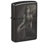 Zippo - Briquet Tempête Motif Femme Sexy Avec Une Épée/Contre-culture, Noir Poli, Photo Image, Rechargeable, Réutilisable, Coupe-vent, Coffret Cadeau, Fabriqué Aux États-Unis