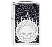 Zippo - Briquet Tempête Motif Harley Davidson, Chrome Poli, Impression Lustre/Color Image, Rechargeable, Réutilisable, Coupe-vent, Coffret Cadeau, Fabriqué Aux États-Unis