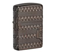 Zippo - Briquet tempête, Motif Harley Davidson Collectible, Noir (Black Ice), Rechargeable, réutilisable, Coupe-Vent, boîte Cadeau, fabriqué aux États-Unis