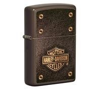 Zippo - Briquet Tempête Motif Harley Davidson, Marron, Impression Color Image, Rechargeable, Réutilisable, Coupe-Vent, Coffret Cadeau, Fabriqué Aux États-Unis