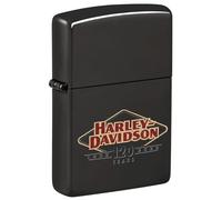 Zippo - Briquet Tempête Motif Harley Davidson, Noir Poli, Impression Color Image, Rechargeable, Réutilisable, Coupe-vent, Coffret Cadeau, Fabriqué Aux États-Unis
