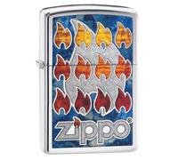 Zippo - Briquet Tempête Motif Logo, Chrome Poli, Impression Fusion, Rechargeable, Réutilisable, Coupe-vent, Coffret Cadeau, Fabriqué Aux États-Unis