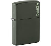 Zippo - Briquet tempête Motif Logo, Vert Mat, Impression colorée Color Image, Rechargeable, réutilisable, Coupe-Vent, boîte Cadeau, fabriqué aux États-Unis